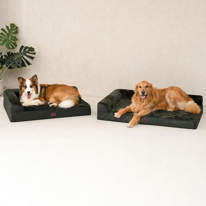 EHEYCIGA XL Dog Bed Memory Foam for Crate, Extra Large Dog Bed Orthopedic with Washable Removable Cover, Waterproof Pet Sofa Couch XLarge Size Dogs, 41x27x6.5, Dark Green | Washable Removable Cover, Waterproof Flat Pet Sofa Couch with Nonskid Bottom, 4...