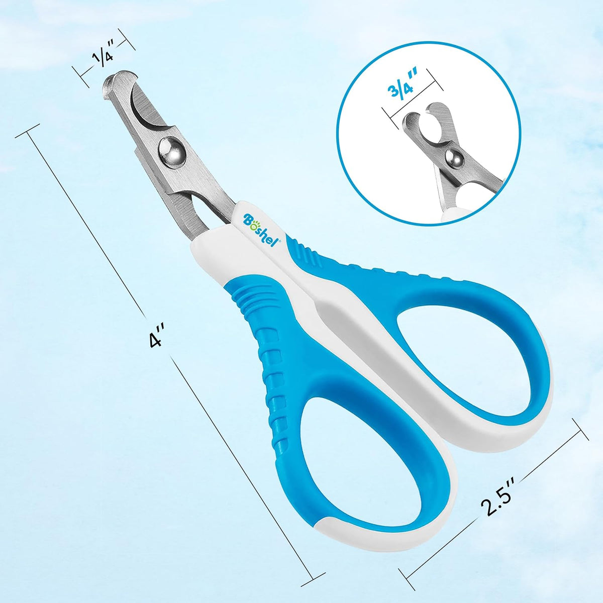 BOSHEL Cat Nail Clipper - Razor-Sharp & Angled Cat Clippers for Nails with Comfy Grip Handles. Lightweight & Safe Grooming Solution - Ideal for Smaller Pets