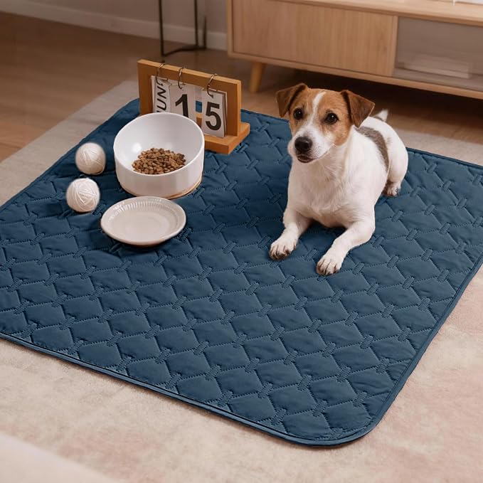 gogobunny 3X Stronger Waterproof Pet Blanket, Scratch Proof Furniture Protector for Dogs Cats, Reversible Cover 30x30 Inch, Dark Blue