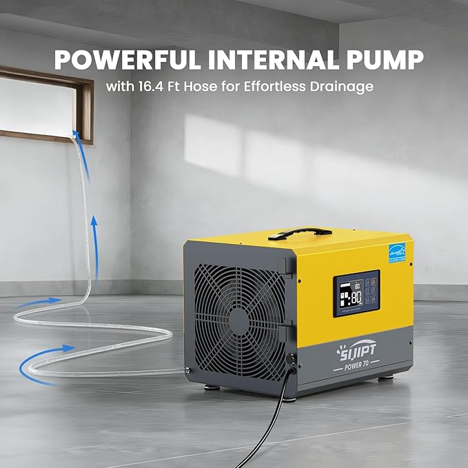 Crawl Space Dehumidifier with Pump, Sijipt 70 Pints Commercial Dehumidifier