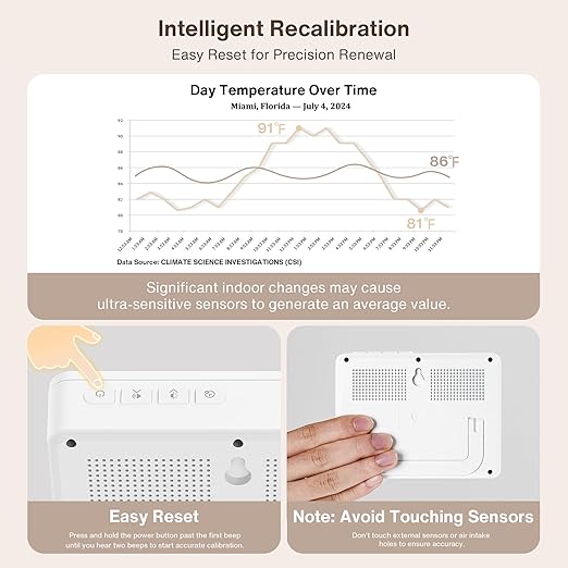 Upgrade 16 in 1 Air Quality Monitor Indoor 15h Battery & 5.5" Display 9 AQI+7