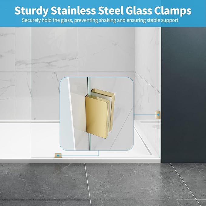 Shower Glass Panel, Frameless Walk in Shower Door