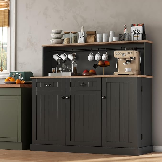 Sideboard Buffet Cabinet with 2 Drawers, Farmhouse Kitchen Pantry with
