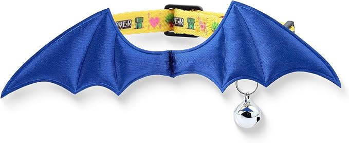 1 PC Bat Wing Cat Collar with Bell, Adjustable Kitten Collar with Safety Breakaway Buckle for Boy&Girl Cats, Halloween Christmas Cat Accessories for Kitten Puppy