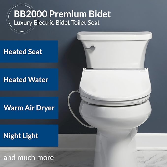 Bio Bidet BB2000 Electric Bidet Toilet Seat, Warm Water