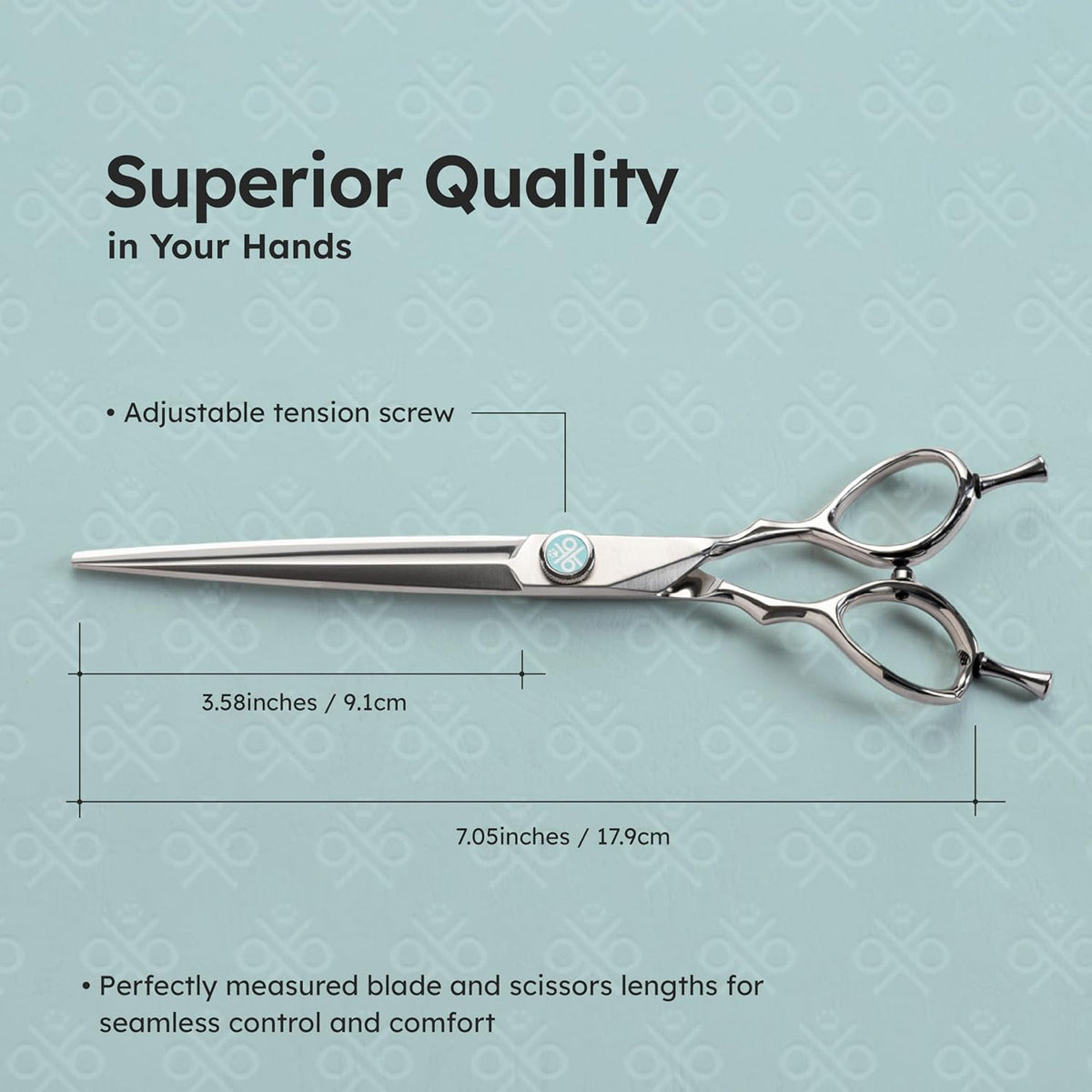 7” Dog Grooming Scissors with Sawtooth Blade ｜ VG10 Japanese Steel Professional Pet Grooming Shears for Cats & Dogs ｜ Precise Trimming ｜ Lightweight, Ergonomic, Handcrafted Design ｜ K9 Shears