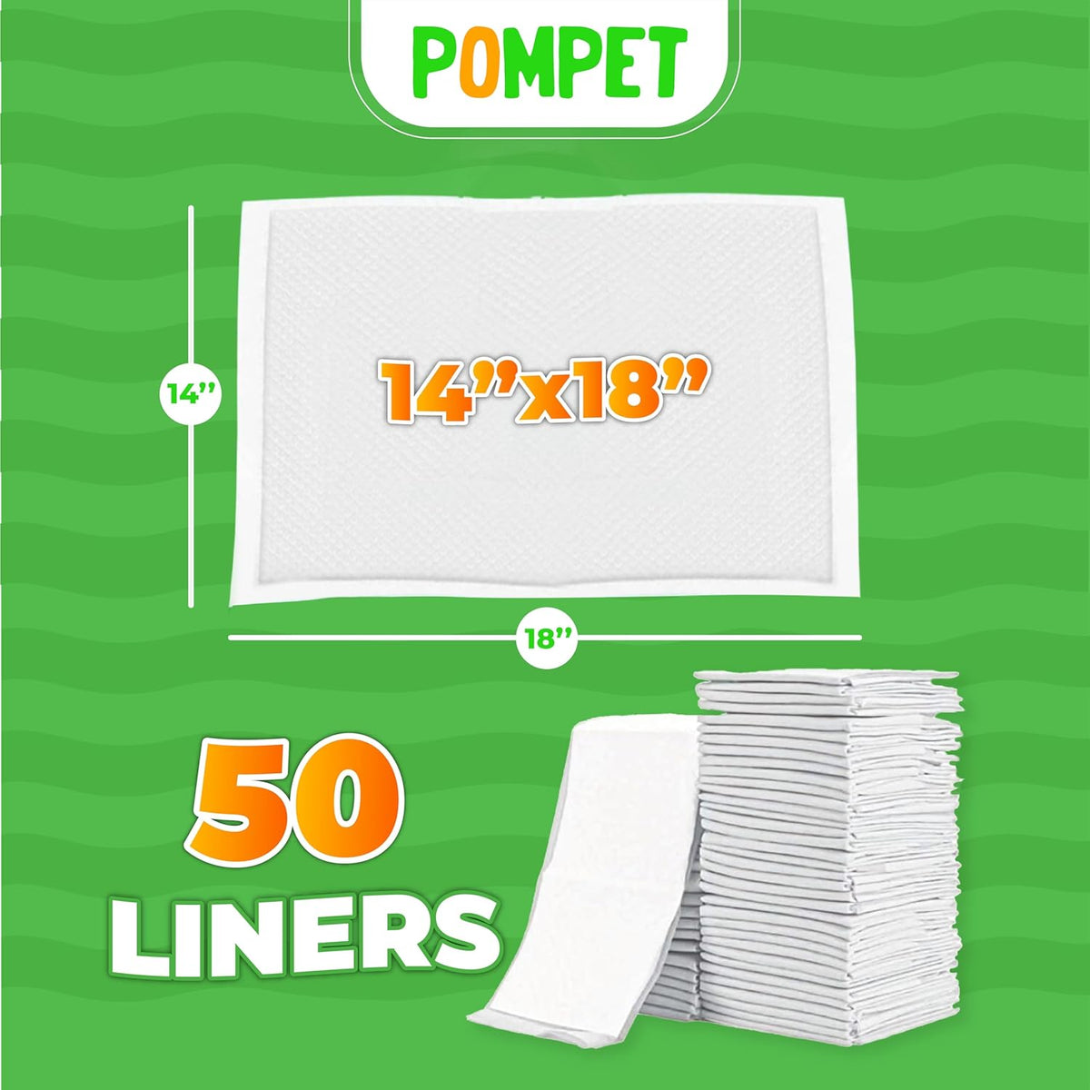 14"" X 18"" Disposable Guinea Pig Cage Liners 50 PCS, Rabbit, Hedgehog, Hamster, Chinchilla, Cat, Reptile and Other Small Animals