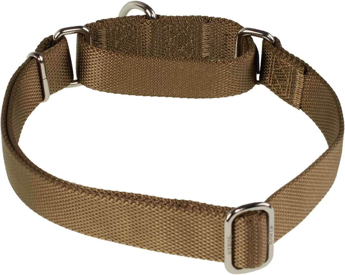 Hyhug Pets Premium Upgraded Heavy Duty Nylon Anti-Escape Martingale Collar for Boy and Girl Dogs Comfy and Safe - Professional Training, Daily Use Walking. (Army Yellow, Small)