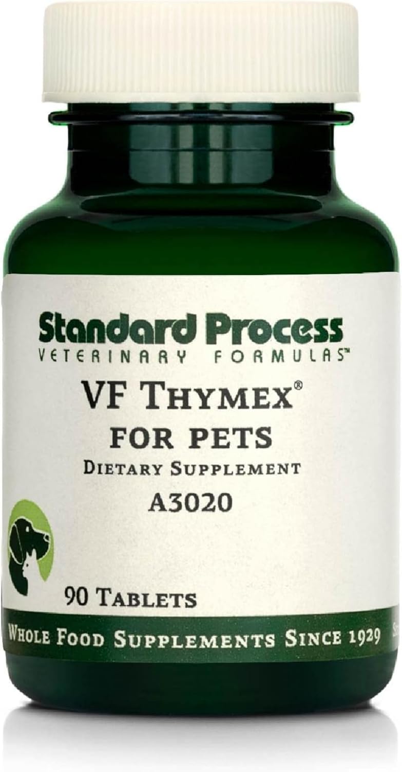 Standard Process Inc. VF Thymex for Pets - Cat & Dog Immune System Support Supplement - Thymus Supplement to Aid Canine & Feline Immune Health - Supplement with Vitamin C - 90 Tablets