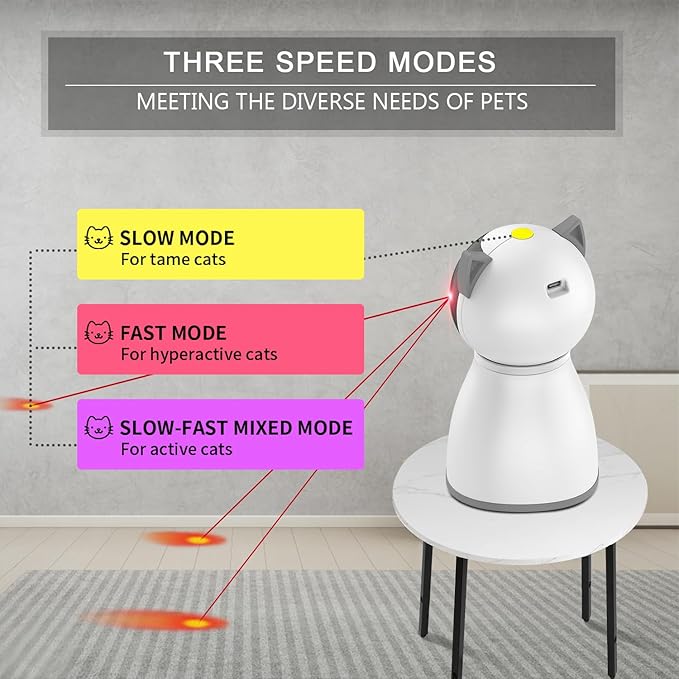 YVE LIFE Laser Cat Toys for Indoor Cats,The 4th Generation Real Random Trajectory Motion Activated Rechargeable Automatic Cat Laser Toy,Interactive Cat Toys for Bored Indoor Adult