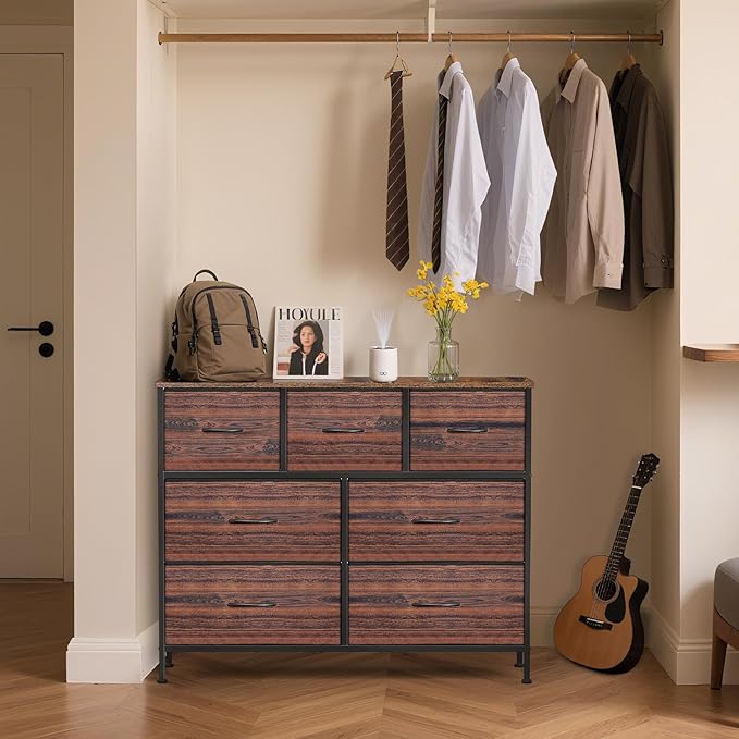 Dresser for Bedroom with 7 Drawers, Chest of Drawers, Storage Drawers Organizer