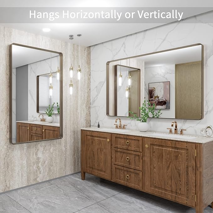 LOAAO 48”X32” Bronze Bathroom Mirrors