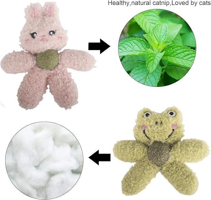 Cat Toys with Catnip Kitten Chew Bite Supplies Boredom Relief Fluffy Kitty Teeth Cleaning Chewing Cat Lovers Interactive Plush Gift (Tiger)
