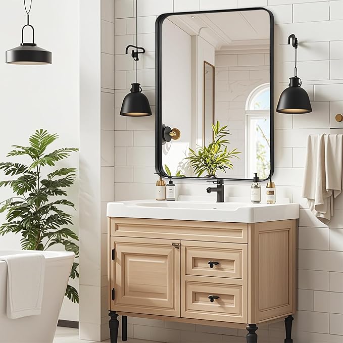 Fabuday Black Bathroom Mirror Over Sink