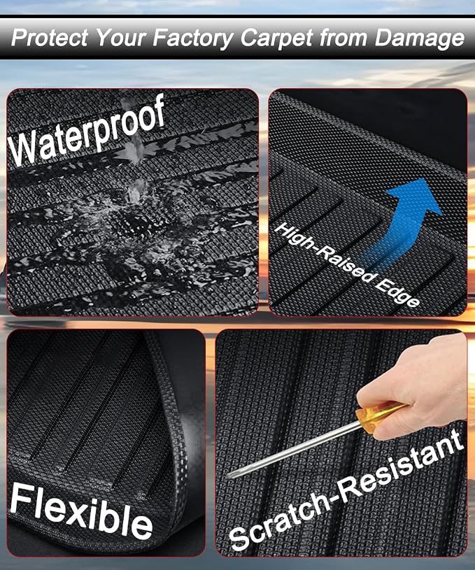 Aiqiying Floor Mats Compatible with Toyota Camry 2025-2026 Models，All Weather Waterproof Durable Custom-Fit Front Rear Rows Full Set Protection TPE Carpet Liners Accessories