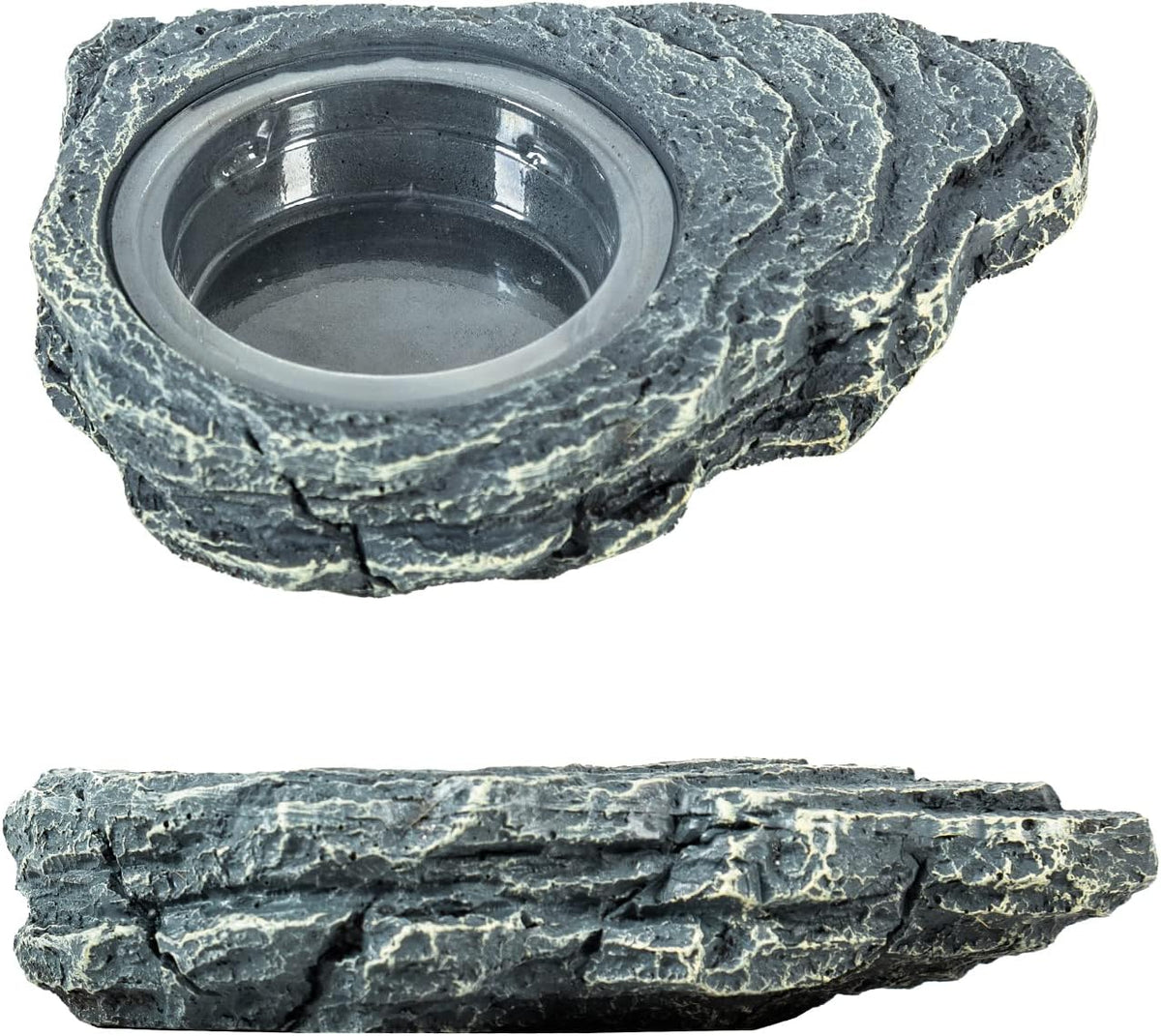 REPTIZOO Reptile Magnetic Feeder Ledge, Single Bowl Reptile Food Dish with 3PCS Feeding Cups Food Water Feeder for Crested Gecko Lizard Chameleon Pets