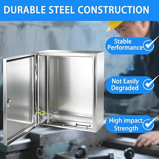 Electrical Enclosure 12x8x6, 304 Stainless Steel Enclosure IP66 Waterproof and