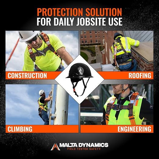Razorback Elite MAXX - Safety Harness and Fall Protection Kit with Sewn in Lumbar Support Belt and Built-in Rescue Handles for Fall Arrest, OSHA & ANSI Compliant (Large-XLarge)