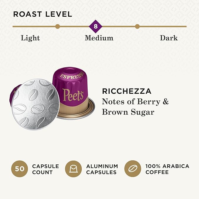 Peet's Coffee, Medium Roast Espresso Capsules, Compatible