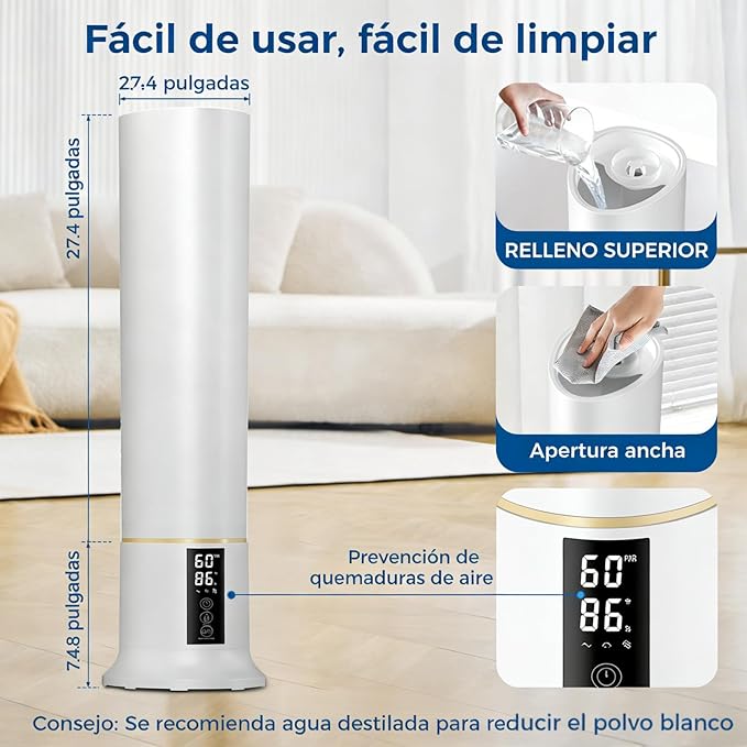 Humidifier Large Room, 2.4Gal Cool Mist Humidifiers