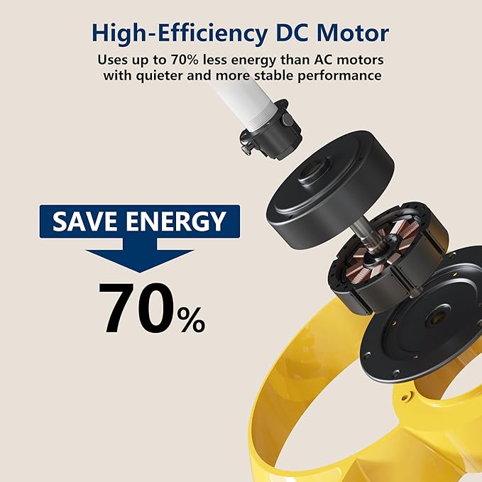 FANX 22 Inch Ceiling Fan with Light and Remote, Quiet DC Motor, Dimmable LED