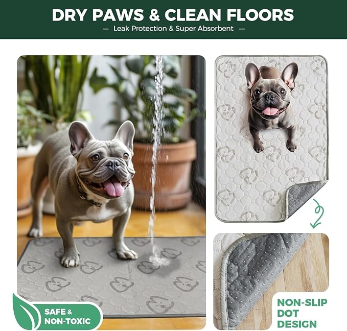 FXW Washable Pee Pads for Dogs, Super Absorbent, 31" Hexagon, 2 Packs | Machine washable, Non-slip backing, Fits 24"H 6-Panel FXW Rollick/Homeplus Playpens