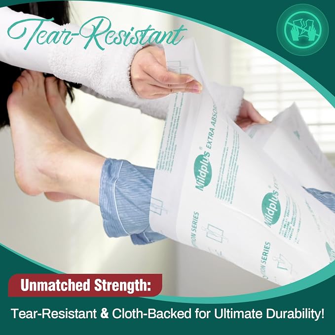MILDPLUS Heavy Duty Underpads 36"X36", 10 Count, Ultra Absorbent Chucks 150Grams Tear-Resistant Bed Pads Disposable Incontinence Pads