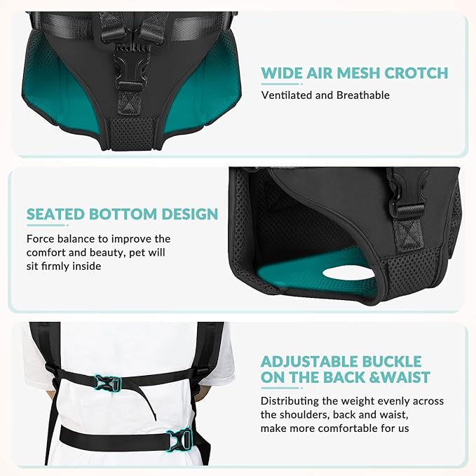 Lukovee Dog Backpack Carrier, Adjustable Front Carrier for Small Breeds | Legs Out Easy-fit, Hands Free, Lightweight, Dog Chest Pack for Hiking Travel Cycling Outdoor (B,Small)