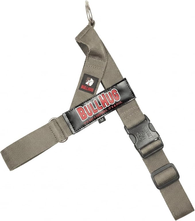 Adjustable Dog Harness– No Pull, No Choke – for English Bulldogs, French Bulldogs, Pugs & Broad-Chested Breeds – Easy, Safe Walks (Taupe, Large)