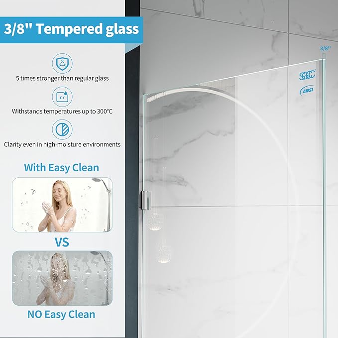 Shower Glass Panel, Frameless Walk in Shower Door