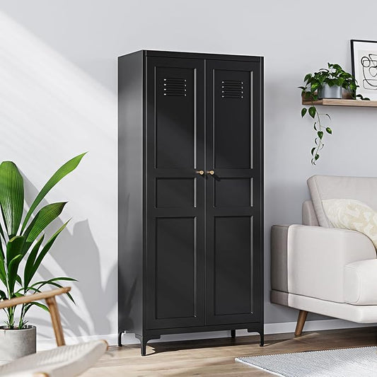 Yizosh Metal Pantry Cabinet, Tall Kitchen Pantry Storage Cabinet