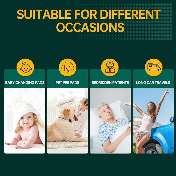 MILDPLUS Disposable Bed Pads 40"X40" Extra Large Pee Pads for Incontinence 140 Gram Heavy Duty Super Absorbent Underpads Waterproof Chucks Pads for Adults, Elderly or Pets [100x100CM, 25pcs]