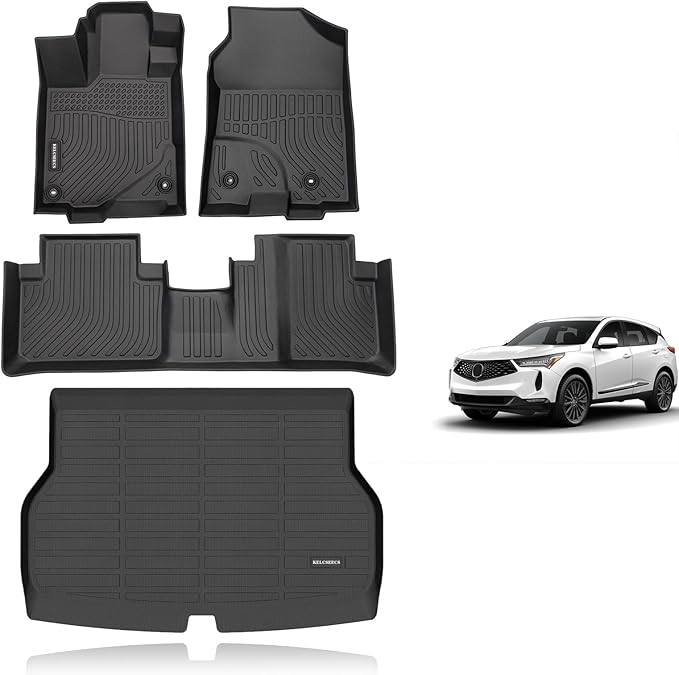 KELCSEECS® Floor Mats & Cargo Liner Custom for Acura RDX 2013 2014 2015,All Weather Protection TPE Floor Liners Front& Rear Row Full Set RDX Accessories Black