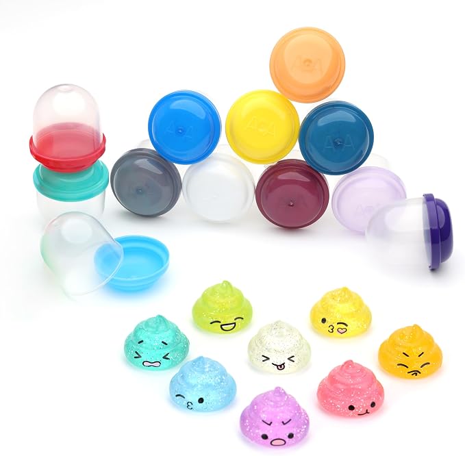 Unicorn Poop Mini Toys in Capsules - 250 Pcs of 1.1 Inch Acorn Capsule and Unicorn Toy Poop for Kids - Plastic Capsules for Toys Bulk - Vending Machine Refill