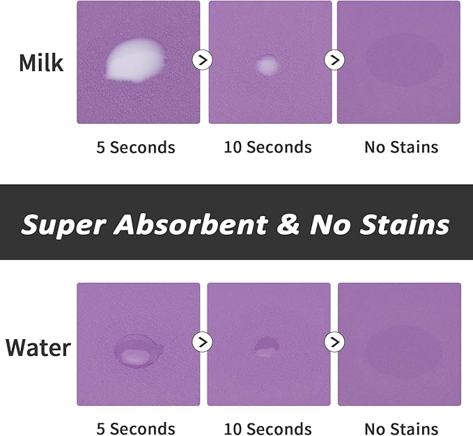 HotLive Dog Food Mat - Absorbent Cat Mat for Food and Water, No Stains Pet Feeding Bowl Mat, Easy to Clean Pet Placemats, Quick Dry Dog Water Dispenser Mat for Messy Drinkers | Paw Purple 16"x 24"