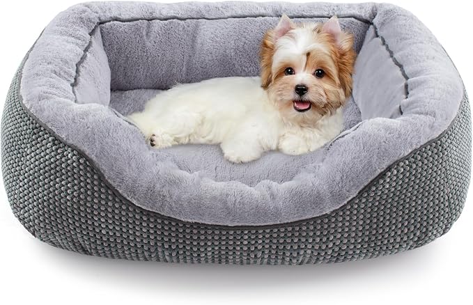 Dog Bed for Small Dogs - Washable, Orthopedic, Calming & Warming - Durable Pet Bed with Anti-Slip Bottom (25"x21"x8")