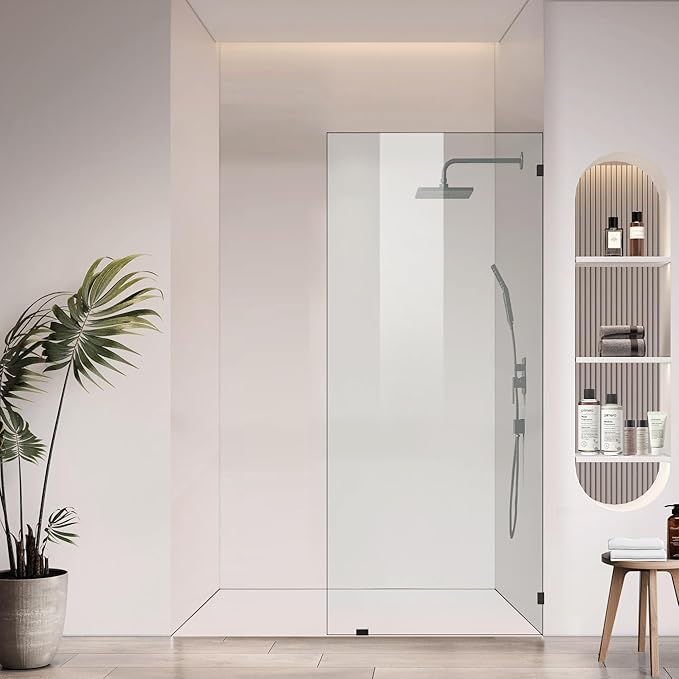 Bathroom Shower Door 36" W x 78.75" H, Frameless Fixed 3/8" Thick Clear