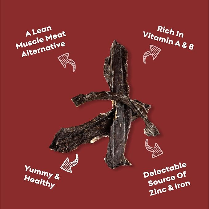 Skona PetFood Beef Heart Jerky Dog & Cat Treats, Single-Ingredient, High Protein Training Snacks, Natural, Grain-Free, USA Made, Rich in Taurine, Supports Digestion & Dental Health, 4oz