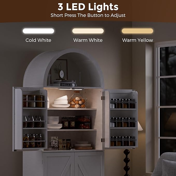 Arched Kitchen Pantry Cabinet