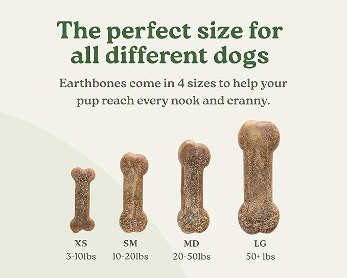 Earthbones Dental Chews for Dogs 20-50lbs, 30 Bones