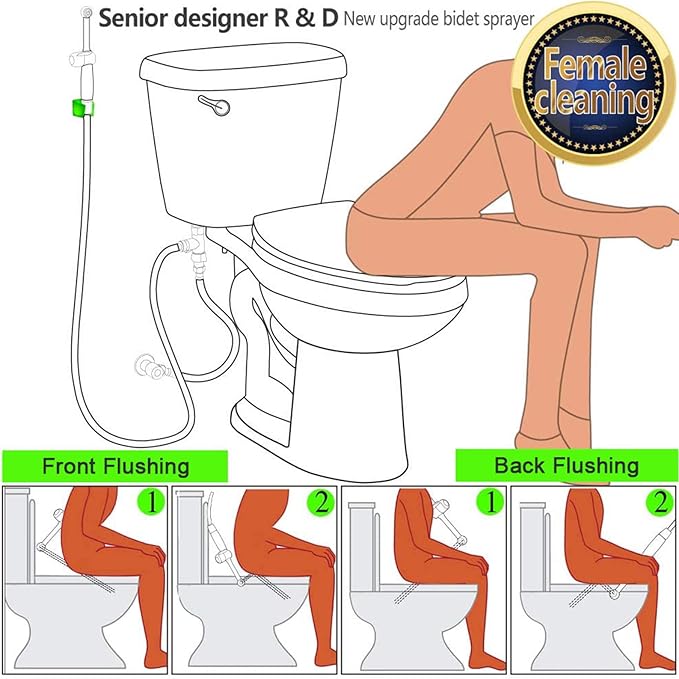 SonTiy Handheld Bidet Sprayer for Toilet, Adjustable Water Pressure Control