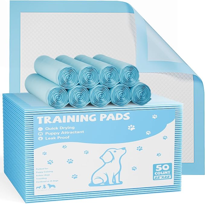 DUMOS 300 Count Puppy Dog Pads, Disposable Dogs Potty Pee Training Pads | 6-Layer Super Absorbency, Disposable Pet Leakproof Quick Drying, 22"×22"× Regular Size