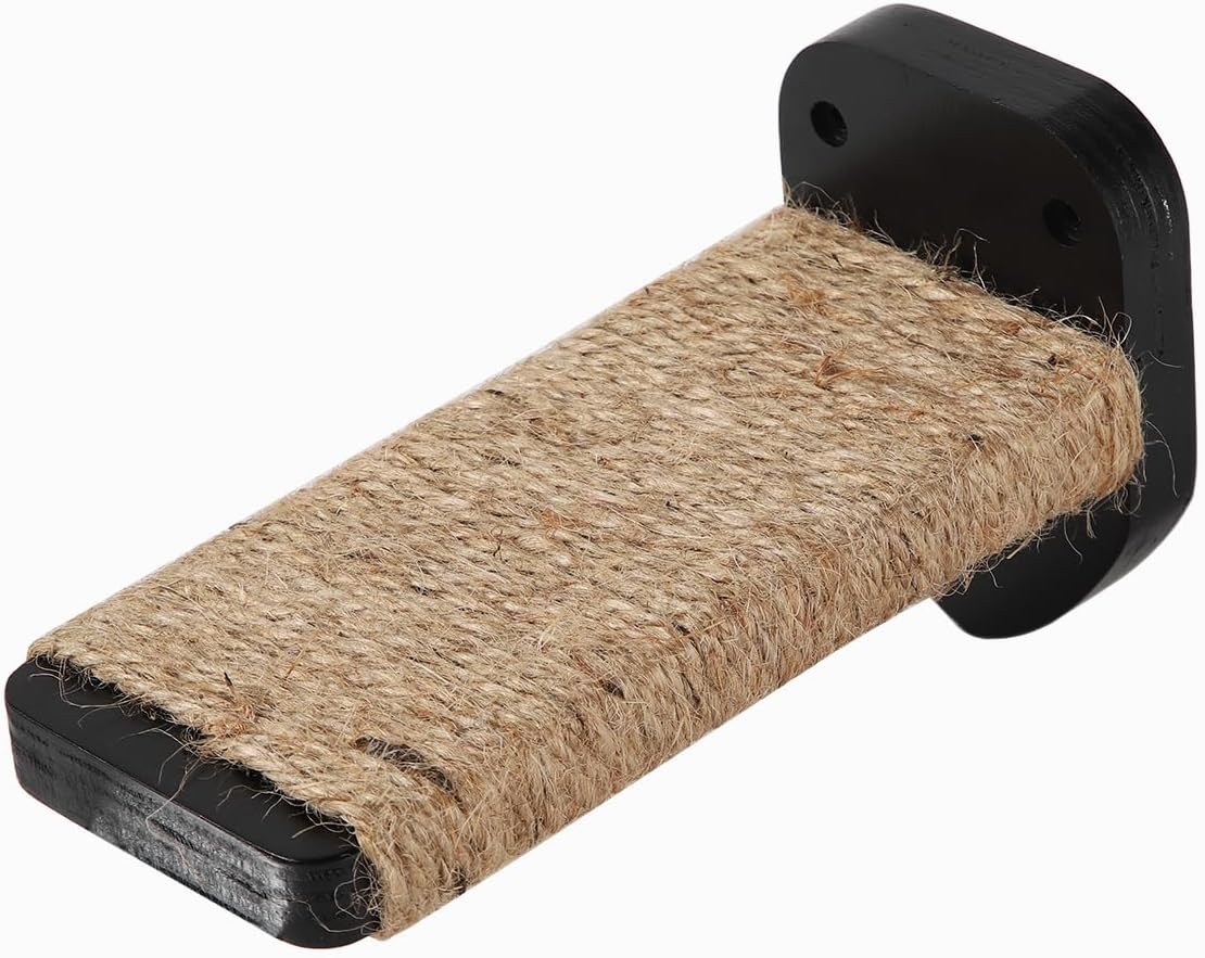 3 Pcs Cat Steps and Perches for Wall, Climbing Shelf With Hemp Rope, Wall-Mounted Furniture Set With Scratching Pads for Playing (Black)