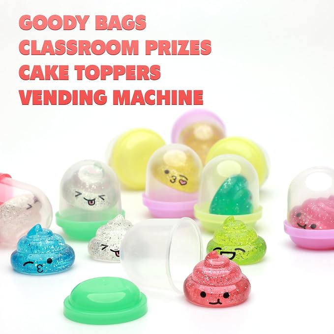 Unicorn Poop Mini Toys in Capsules - 50 Pcs of 1.1 Inch Acorn Capsule and Unicorn Toy Poop for Kids - Plastic Capsules for Toys Bulk - Vending Machine Refill