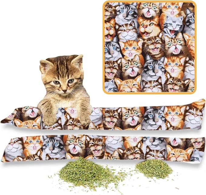 Kitty Kick Stix 15" Catnip Kicker Toy – Set of 2 | Handmade in USA | Interactive Cat & Kitten Toy | Durable Kicker Packed with 100% Potent Catnip for All Breeds (Cat Selfies)
