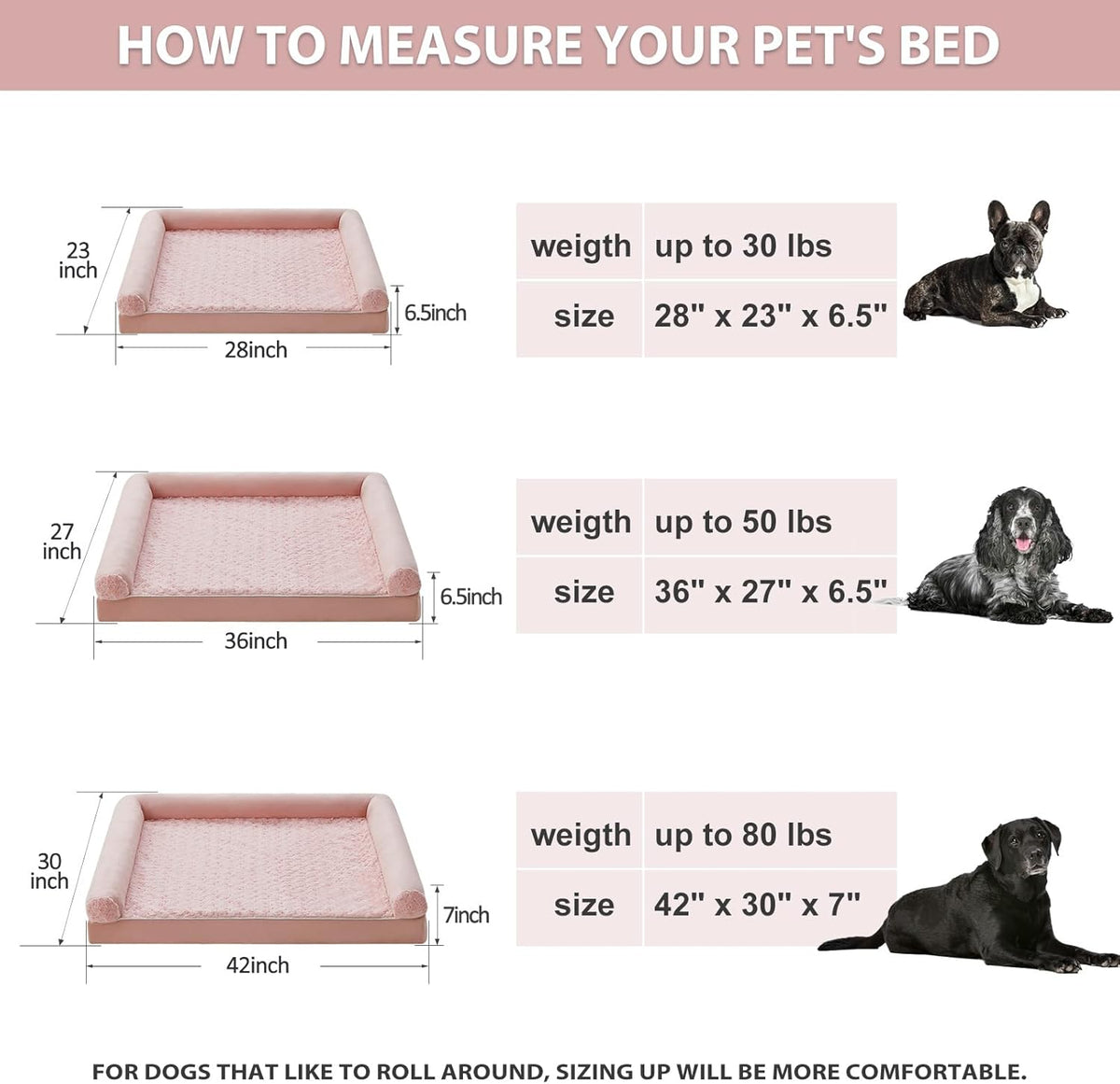 BFPETHOME Dog Beds for Large Dogs, Orthopedic Dog Bed for Medium Large Dogs,Big Waterproof Couch Pet Bed with Removable Washable Cover