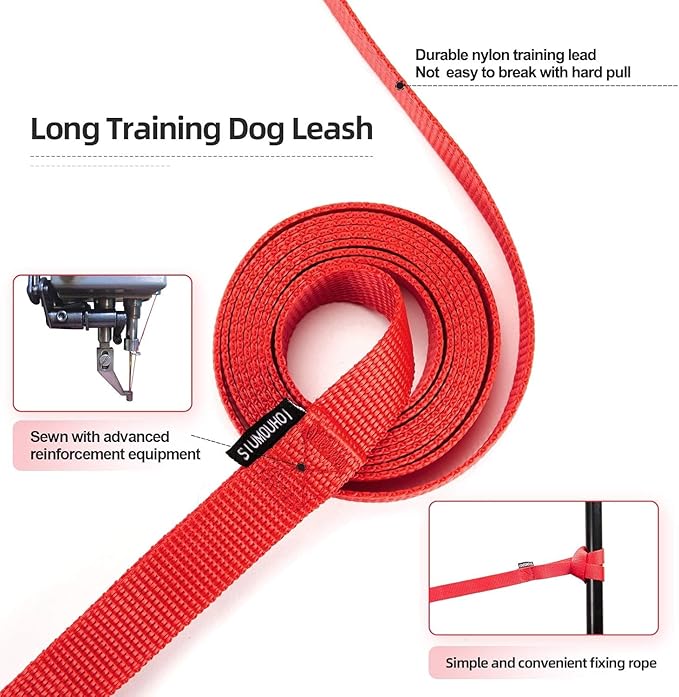 Dog/Puppy Obedience Recall Training Agility Lead - 15ft 20ft 30ft 40ft 50ft Training Leash - Great for Play, Camping, or Backyard (Military Green, 30 Feet)