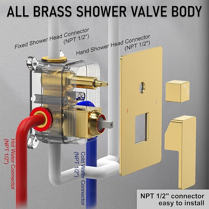 Iriber Gold Shower System Wall Mount