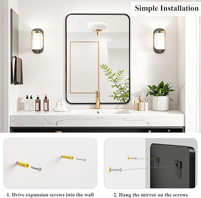 Fabuday 26x36 Inch Bathroom Wall Mirror