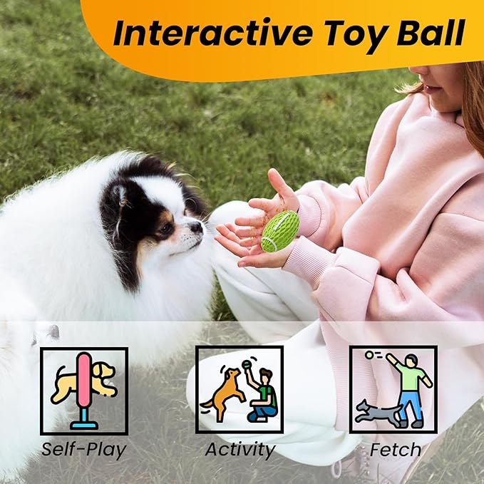 Small Squeaky Dog Toy, Rubber Dog Ball for Aggressive Chewers, Floating Fetch Outdoor Puppy Toys, Durable and Interactive Toy for Small Dogs, Bouncy Football, Green, Small